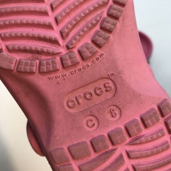 Crocs Iconic Comfort Clogs Unisex Childs C 8 Pink Jibbitz Waterproof Sandals - Picture 10 of 12